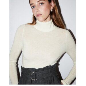 & Other Stories Stockholm Atelier Wool Turtleneck Sweater in Cream Size L